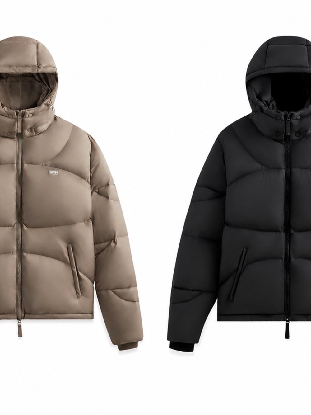 Kith Matte Stretch Taffeta Corey Puffer (L-Quicksand / XL-Black)
